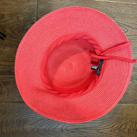 PARKHURST 100% Paper Brimmed Black Band with Bow Red Hat - Picture 8 of 8